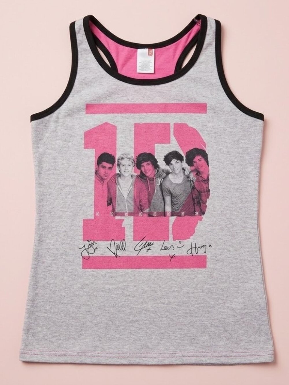NWT One Direction Tank Top Pink and Gray